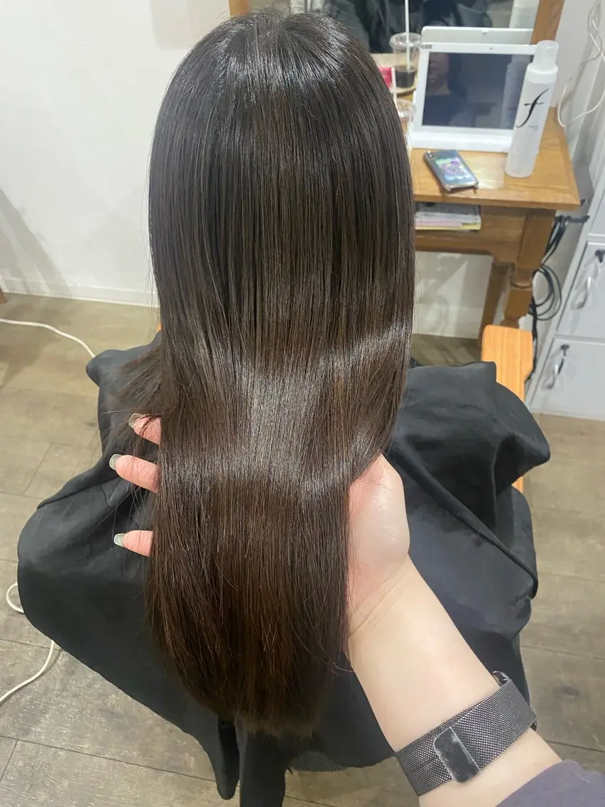 ロング カット ヘアカラー 縮毛矯正 髪質改善サロン 梅田/ヨナミネのヘアスタイル