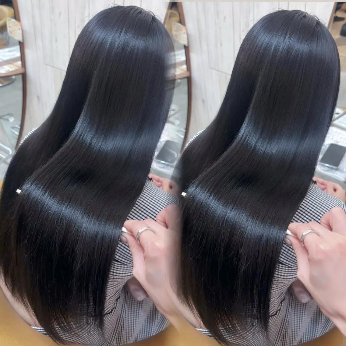 ロング カラー 髪質改善 縮毛矯正 カット ヘアカラー 縮毛矯正 トリートメント 韓国レイヤー🇰🇷 /縮毛矯正💎/月音のヘアスタイル