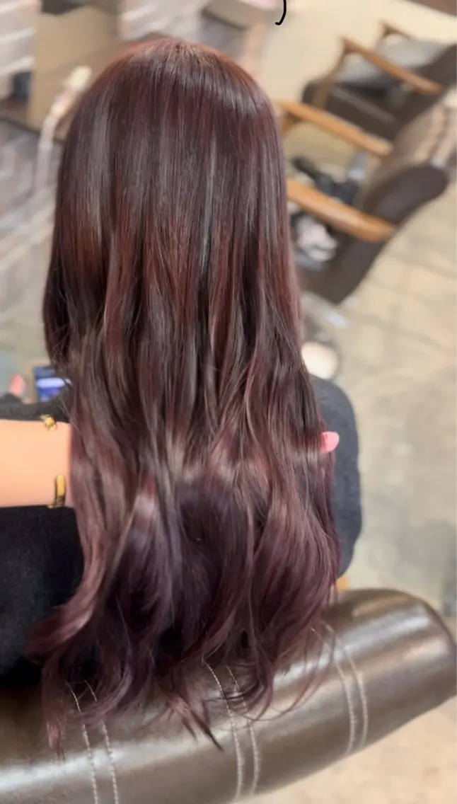 セミロング カット ヘアカラー トリートメント 縮毛矯正/暖色系 /徳田真緒のヘアスタイル
