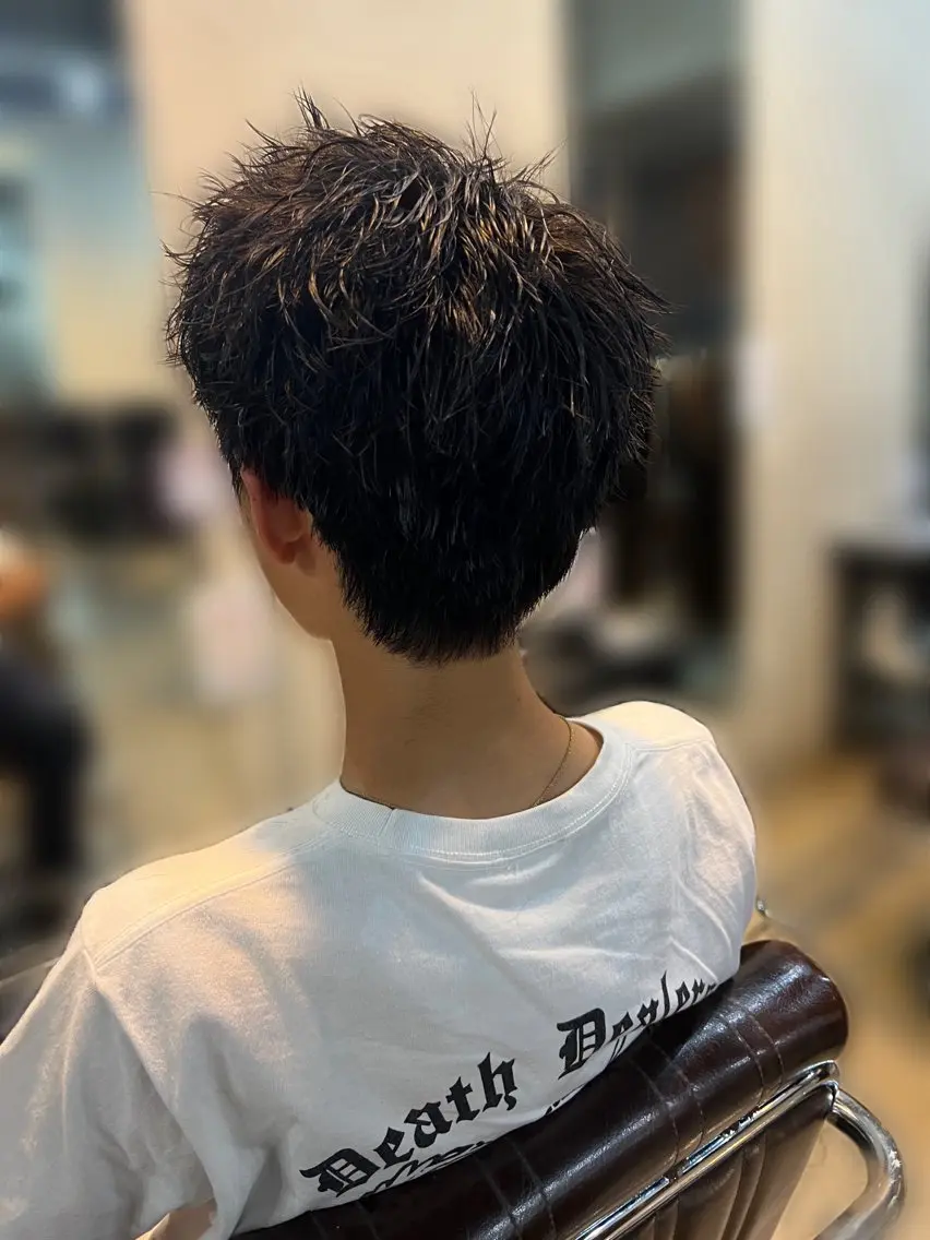 パーマ メンズ スパイキーショート Men's NAM 八角のヘアスタイル