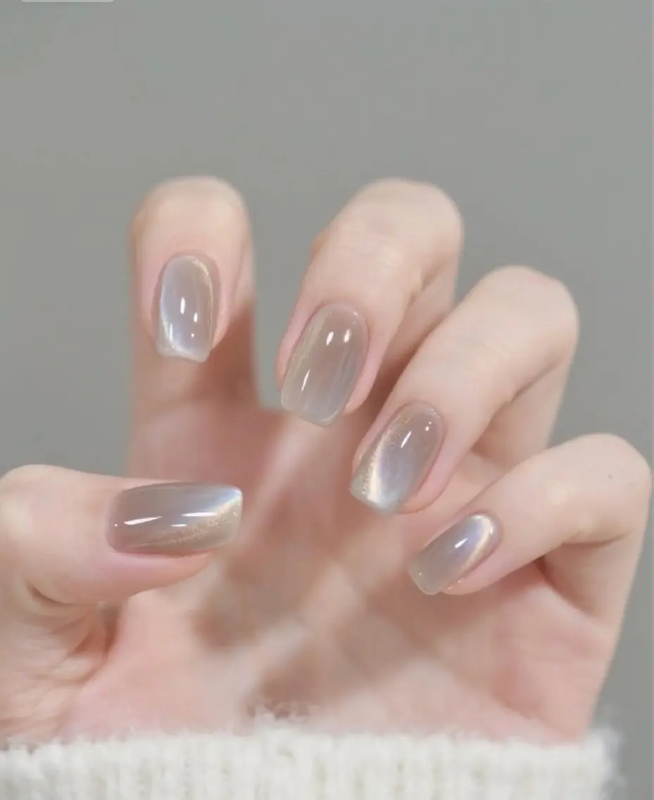 ネイル フレンチネイル ラメ(グリッター) ラメグラデーション マグネットネイル 持ち込み Unicorn Nail原宿表参道のネイルデザイン