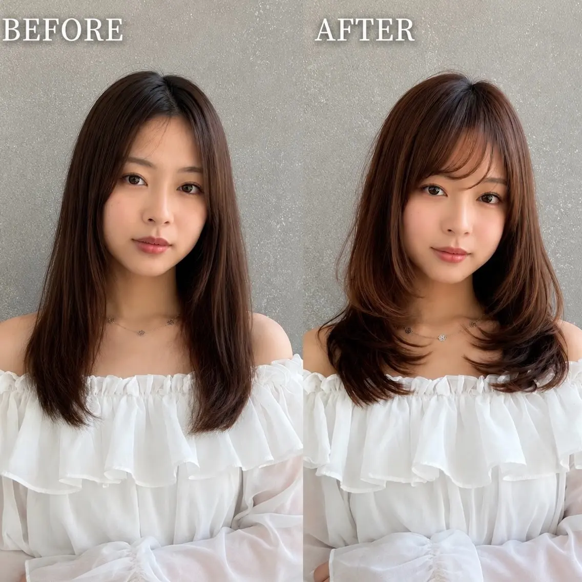ミディアム カラー カット ヘアカラー トリートメント レイヤー特化✂︎透明 感カラー💫チャンのヘアスタイル