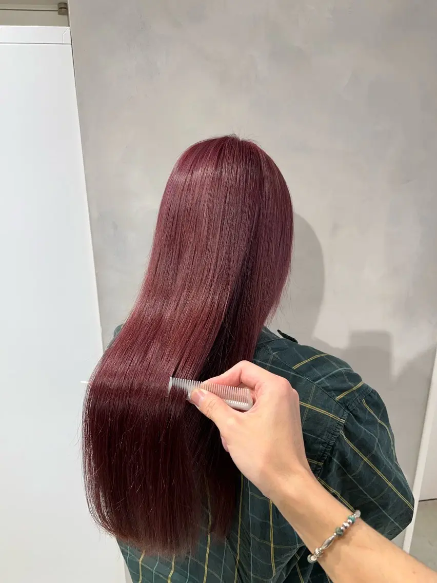 ロング カラー ブリーチ ケアブリーチ 髪質改善 ヘアカラー トリートメント 【髪質改善/縮毛矯正 /カラー】ホサカのヘアスタイル