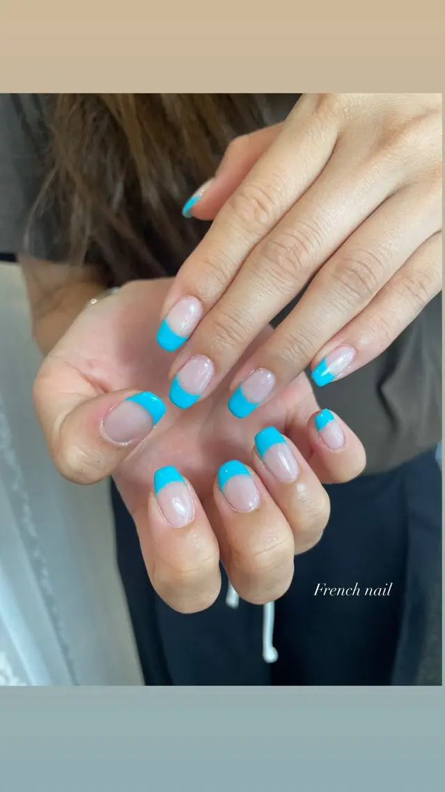 ネイル フレンチネイル 水色 MASHU /サヤnail♡のネイルデザイン
