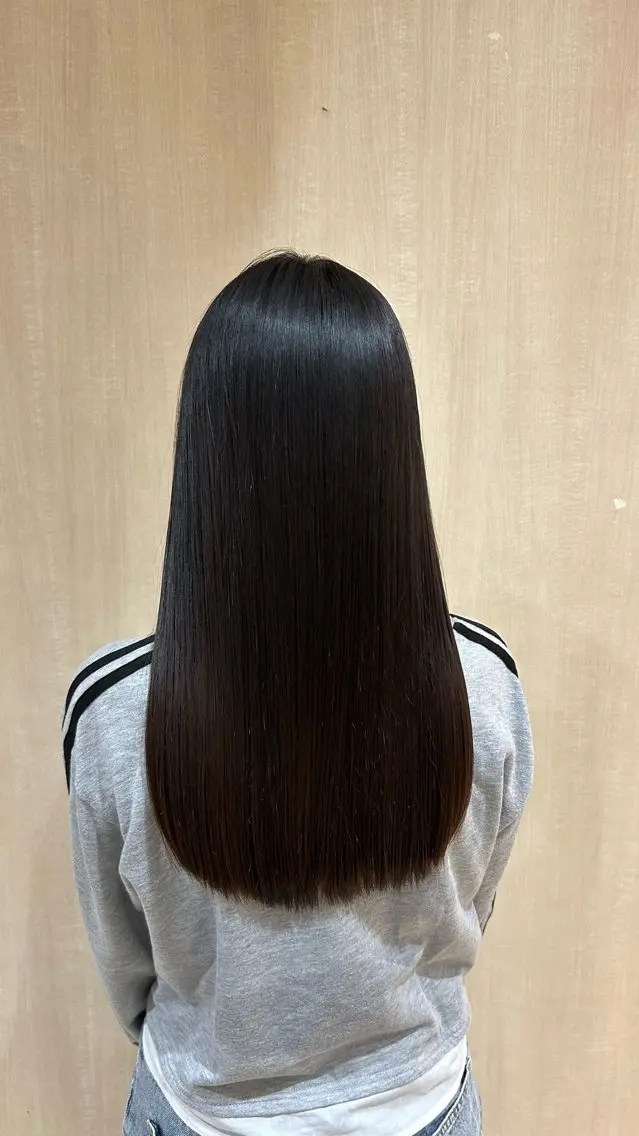 ロング パーマ 縮毛矯正 縮毛矯正 Kasumi 🎀艶カラーのヘアスタイル