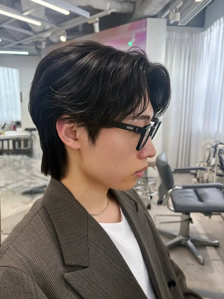 メンズ センターパート メンズパーマ しゅり🇰🇷 日韓MIXメンズヘアのヘアスタイル