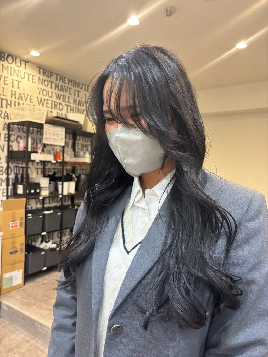 ロング カット トリートメント 大人韓国レイヤー🫧 暖色カラー/はるのヘアスタイル