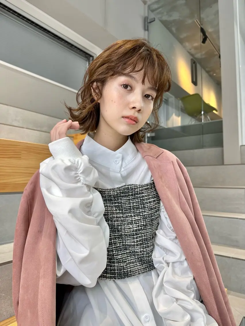 ショート カット パーマ 大塚 夏生のヘアスタイル