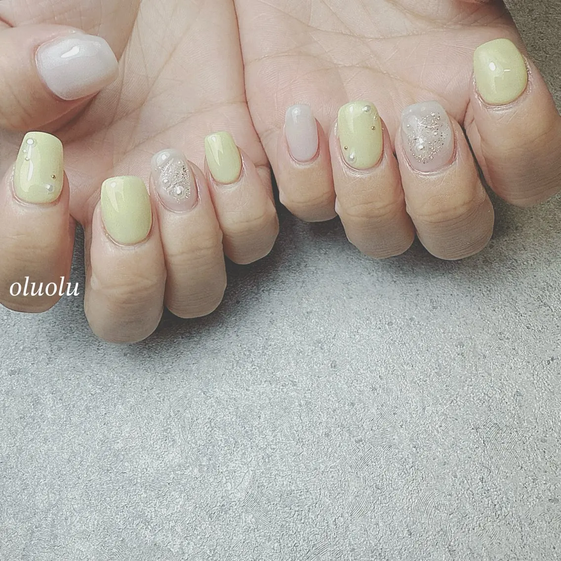 ネイル アートネイル フットネイル ニュアンスネイル パステルネイル ぷっくりネイル 大村 紬華のネイルデザイン