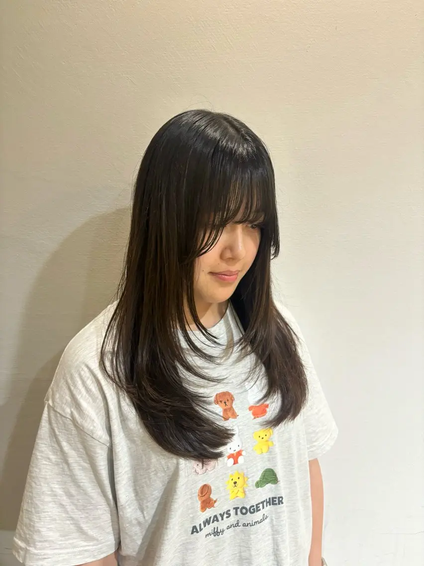 ロング レイヤーカット あやは🍀/カット モデル/名古屋のヘアスタイル