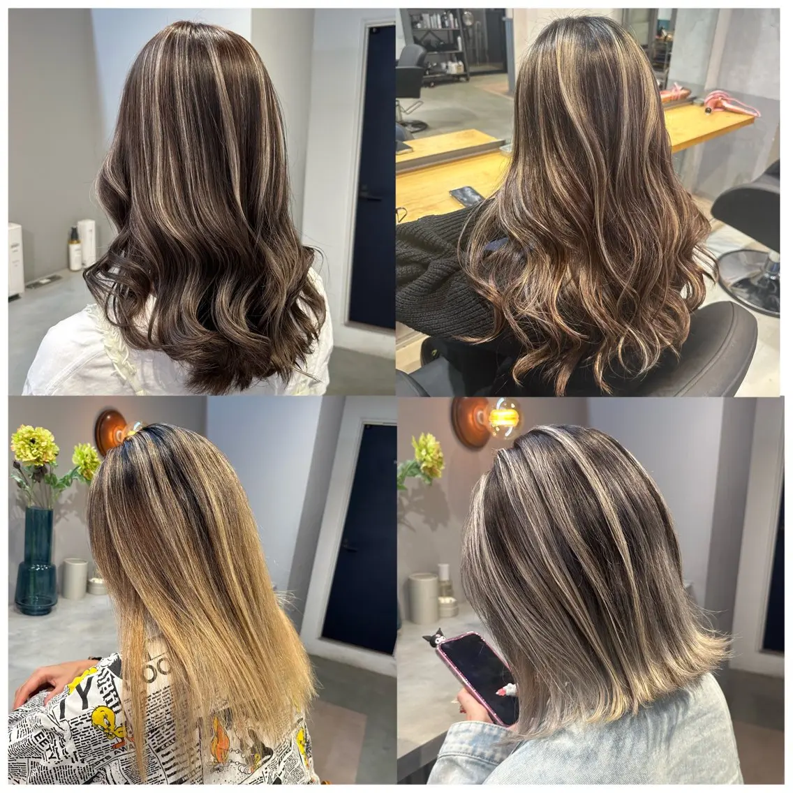 ミディアム カット ヘアカラー トリートメント 🌟ハイライト/ハイ トーン🌟MIKIのヘアスタイル