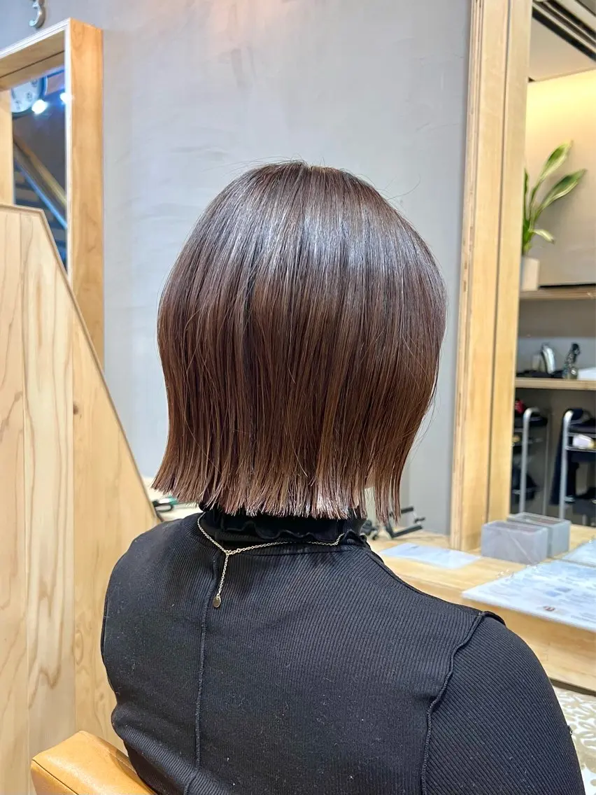 ショート カラー ボブ 髪質改善 神戸ボブ✂️ ioe三宮/田 伸佳のヘアスタイル