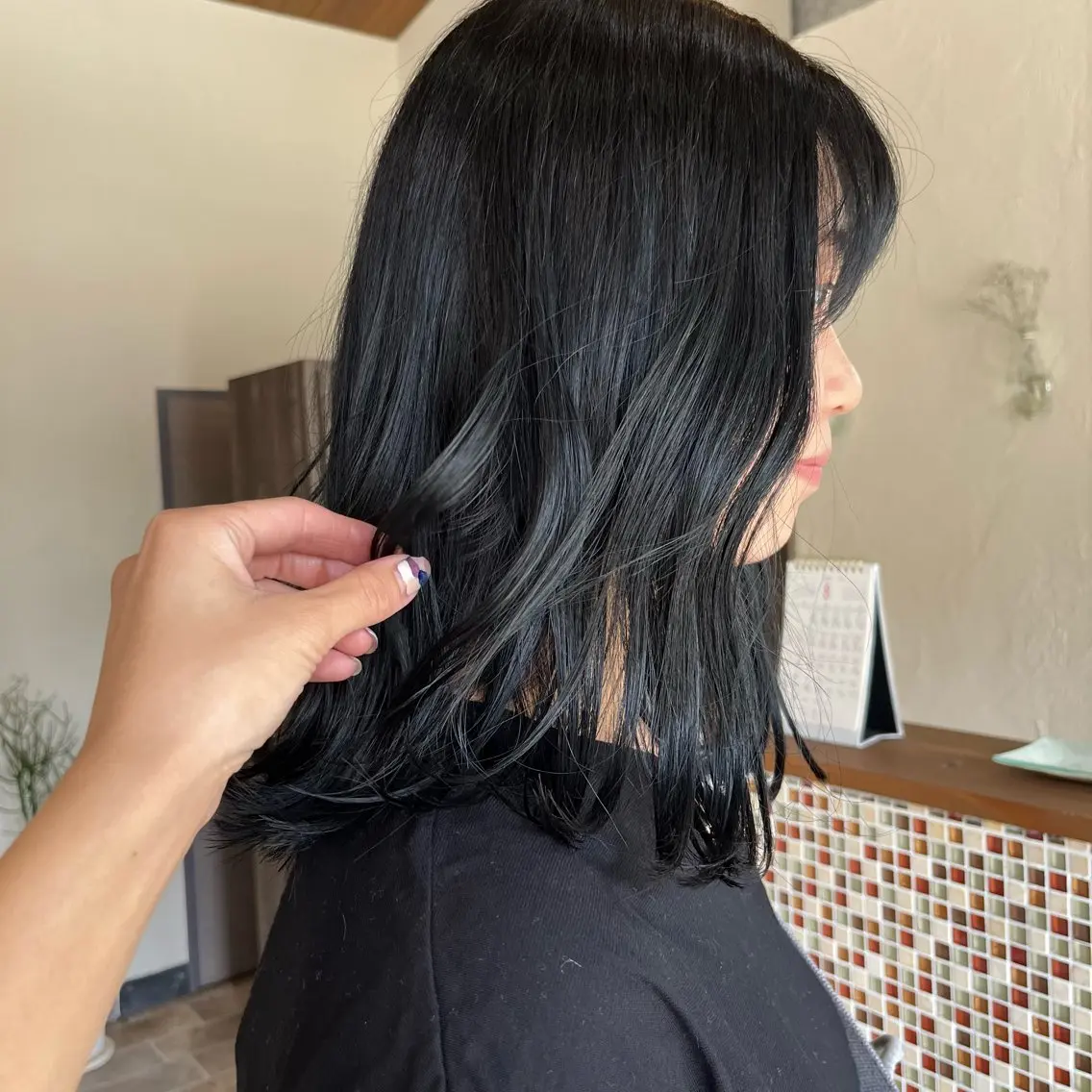 ロング カラー 透明感カラー 中村 友香のヘアスタイル
