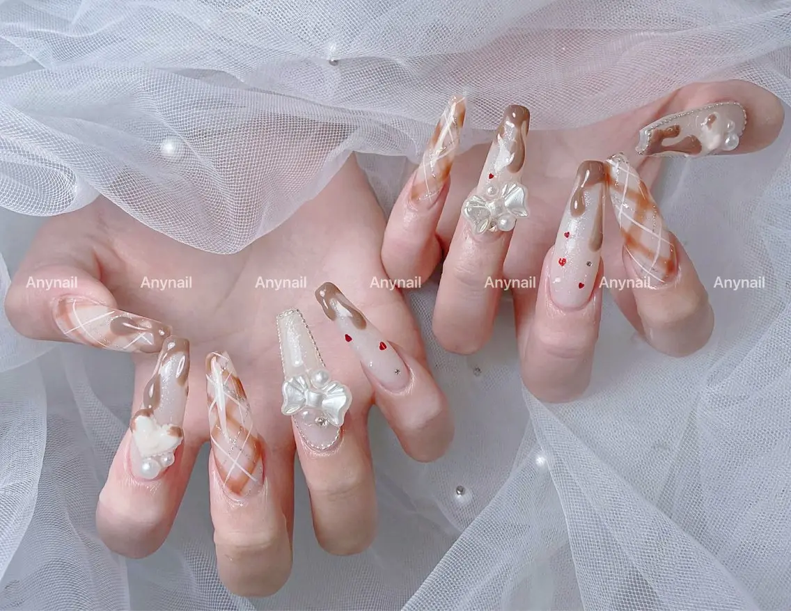ネイル チークネイル 長さ出し フレンチネイル ジェルネイル 韓国ネイル ハンドネイル Any nail新大久保店のネイルデザイン