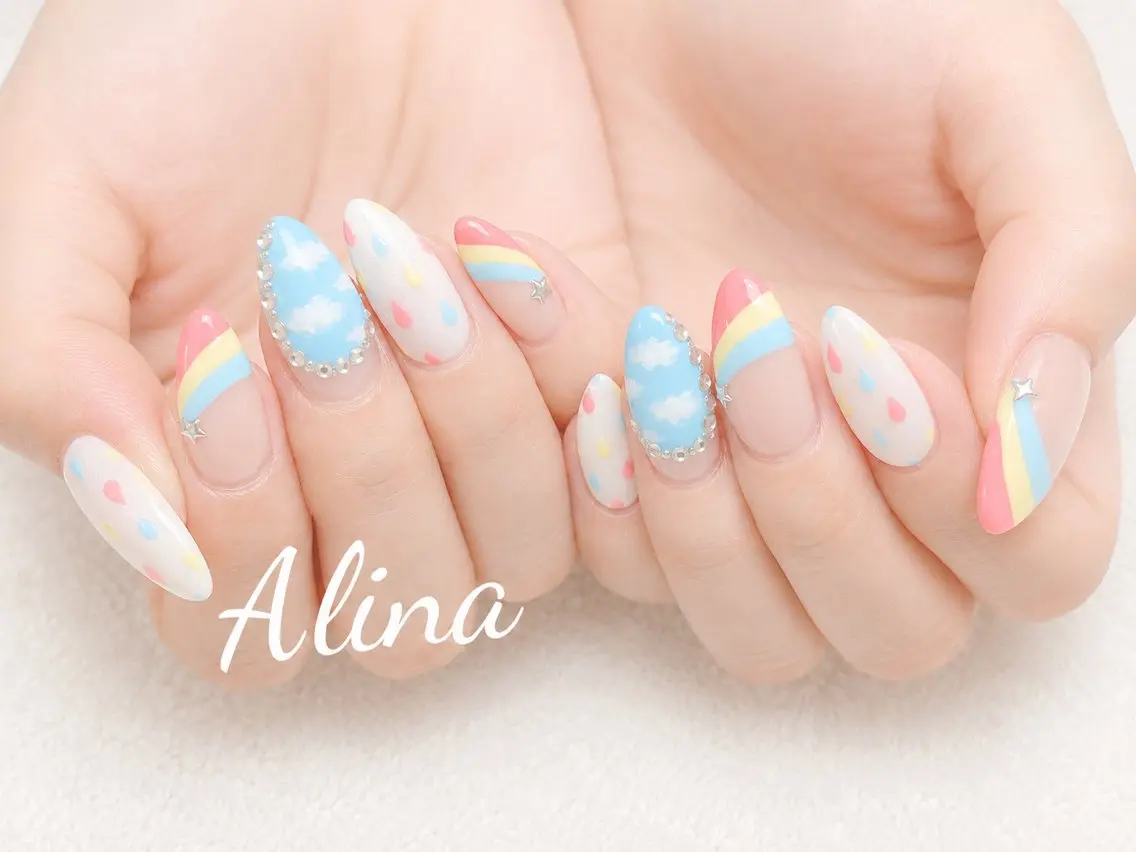 セミロング ハンドネイル 池袋Alina エリナのネイルデザイン
