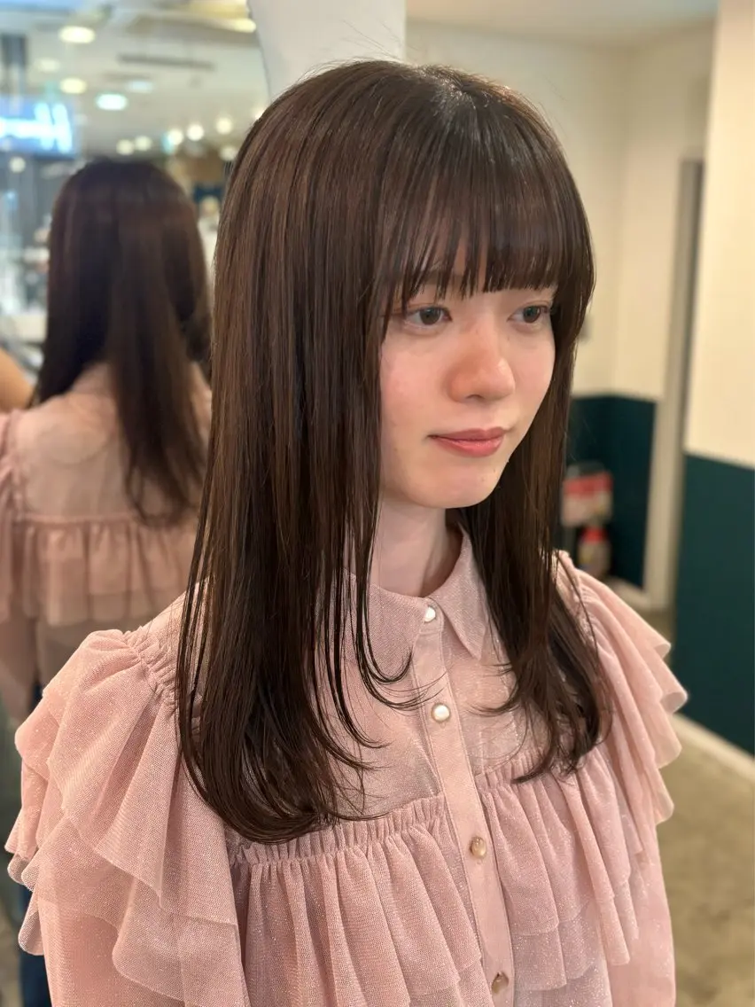 ロング レイヤーカット カット ヘアカラー ☁️RIKA☁️ @ri2_____bのヘアスタイル