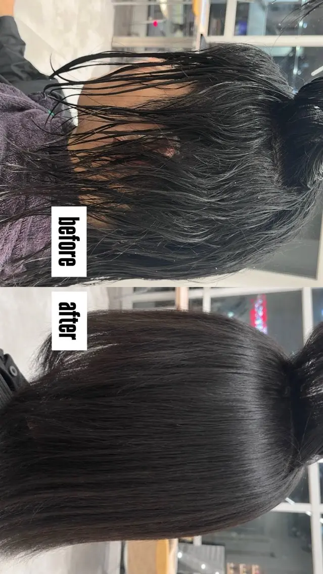 ミディアム パーマ 縮毛矯正 トリートメント 縮毛矯正 / 透明感カラー首藤大翔のヘアスタイル