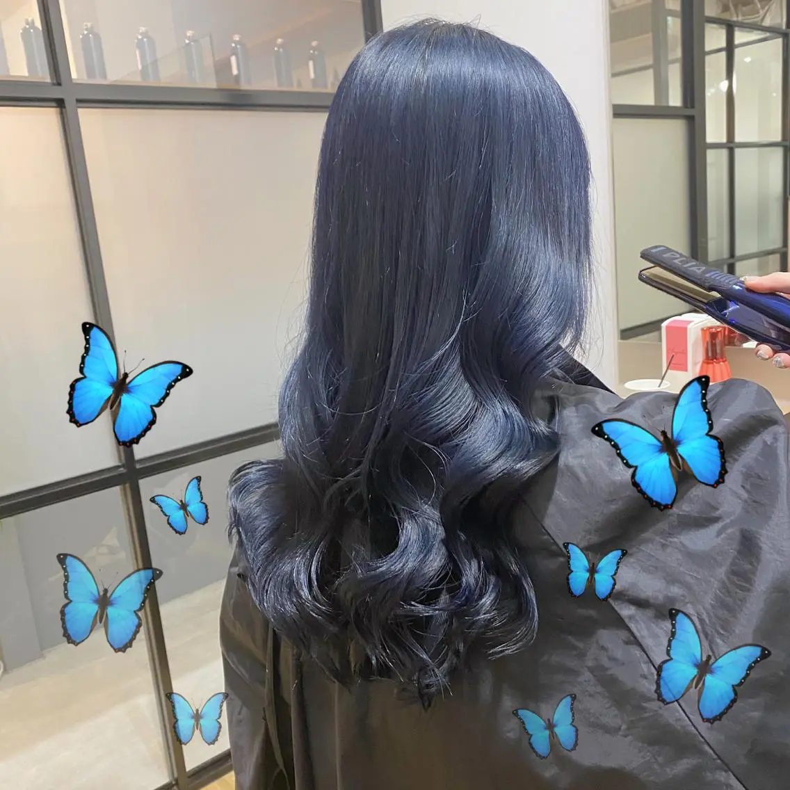 ロング カラー ブルーカラー ネイビーカラー 色落ちまで可愛い🧚 心斎橋hikaruのヘアスタイル