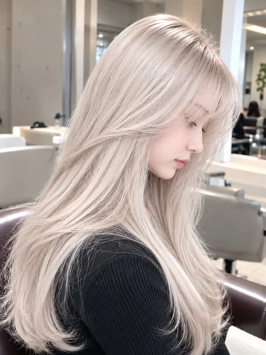 カラー ayuna🎀 三宮/韓国ハイトーンのヘアスタイル