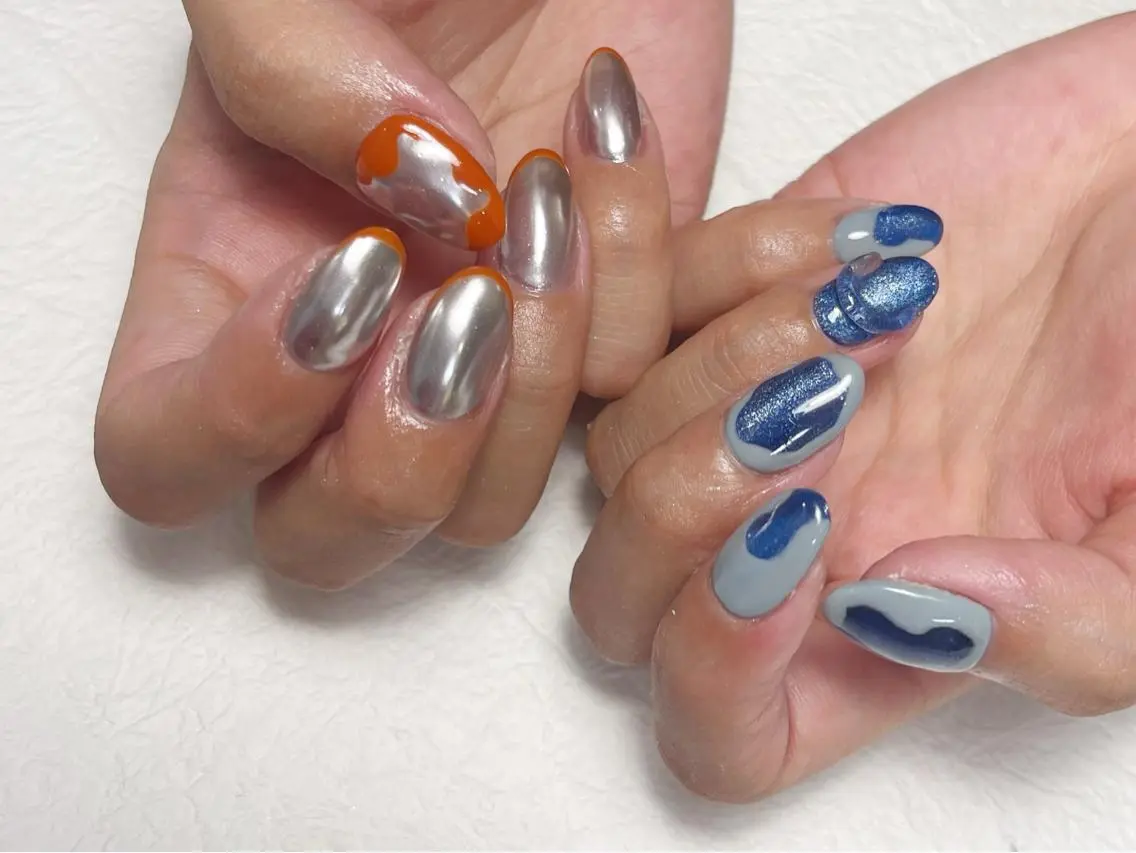 ネイル アートネイル フットネイル ジェルネイル キラキラネイル 韓国ネイル Y nail なんば堀江店のネイルデザイン