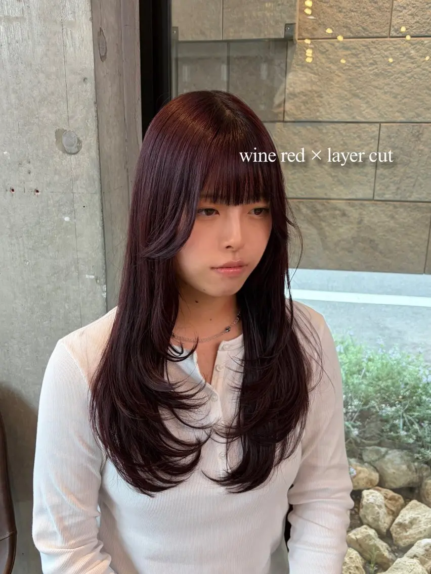 ロング 韓国風ヘア レイヤーカット カット ヘアカラー Hina/ lolonoisのヘアスタイル