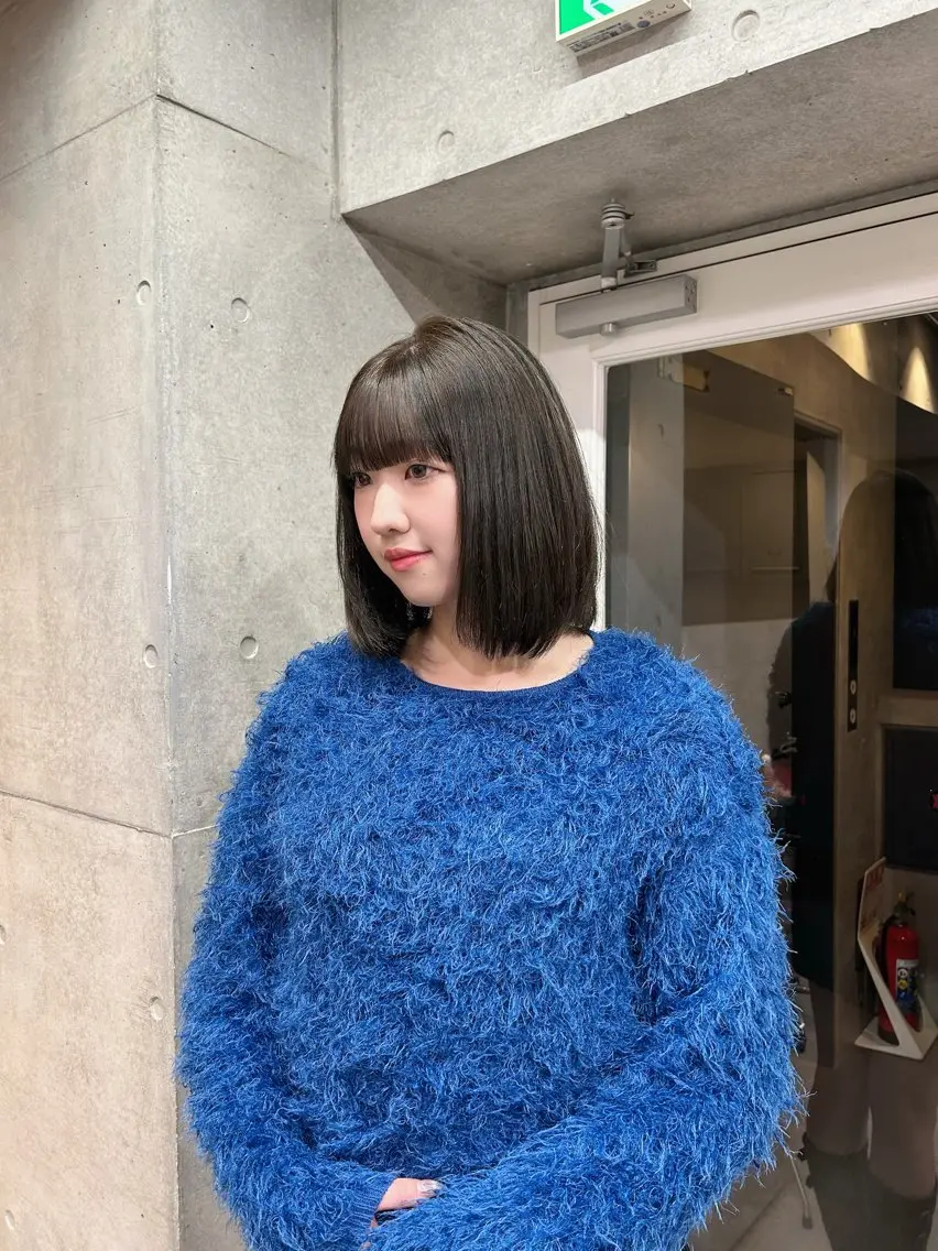 ミディアム カラー グレージュ オリーブグレージュ オリーブグレー ボブ ヘアカラー 縮毛矯正 トリートメント レイヤー/ブロンド 透明感カラー/ヒロトのヘアスタイル