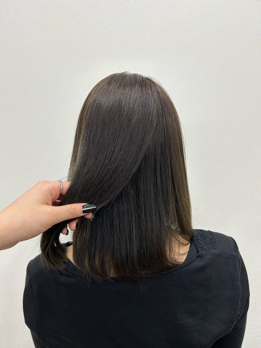 ロング カラー カット ヘアカラー トリートメント 酸性ストレート/ ボブ/暖色/リコのヘアスタイル