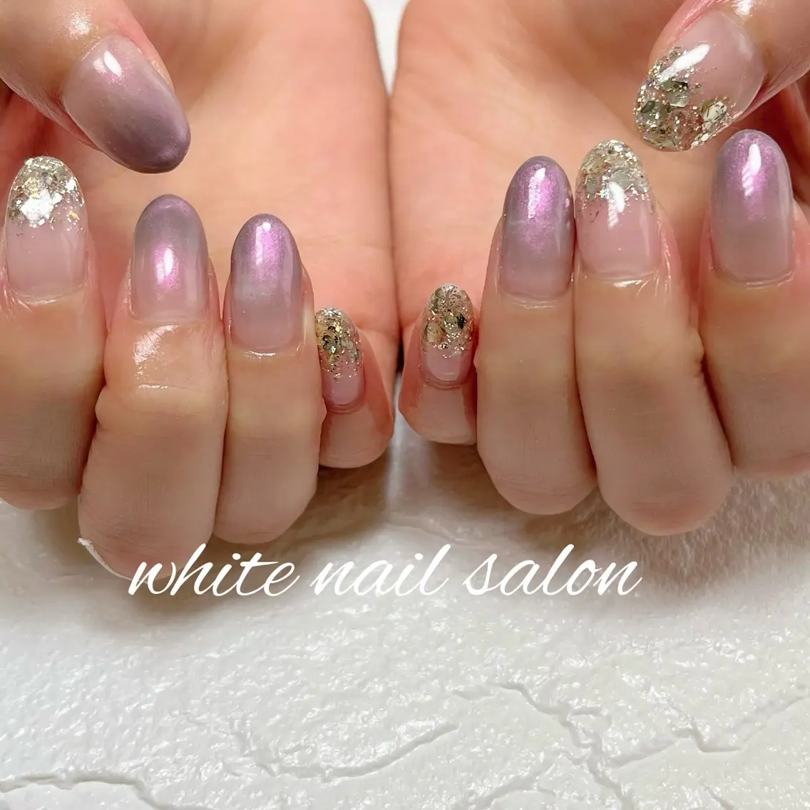 ネイル ラメ(グリッター) シンプルネイル white nail salonのネイルデザイン