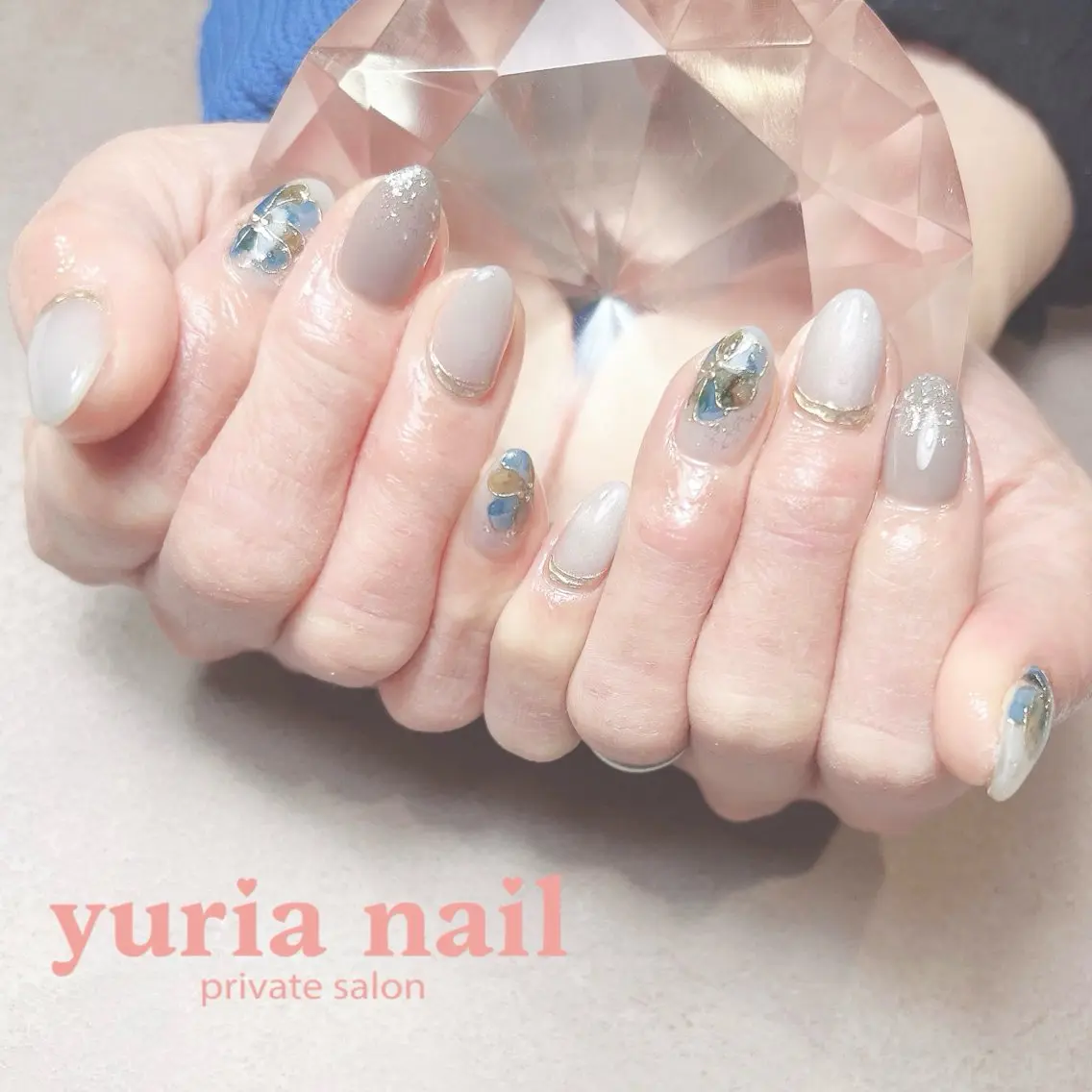 ネイル フラワーネイル ジェルネイル ニュアンスネイル ハンドネイル 小林 ゆりあのネイルデザイン