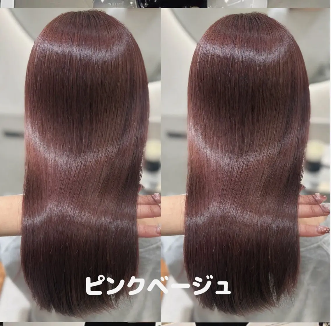 セミロング カラー ヘアアレンジ ベージュカラー 透明感カラー ピンクカラー ピンクベージュ カット ヘアカラー 縮毛矯正 トリートメント 🎀トップスタイリ スト湯川響🎀のヘアスタイル