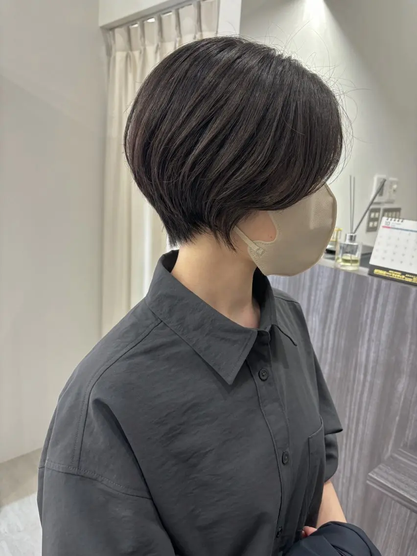 ショート ショートボブ ボブ くびれヘア ショートヘア カット ヘッドスパ 新村 華奈絵のヘアスタイル