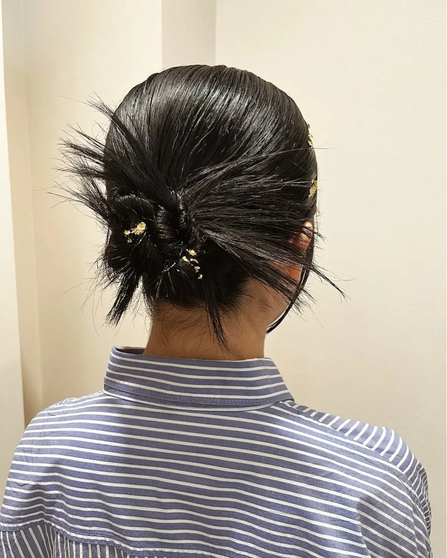 ヘアアレンジ お団子ヘア ヘアセット サソウ ユリエ🥥のヘアスタイル