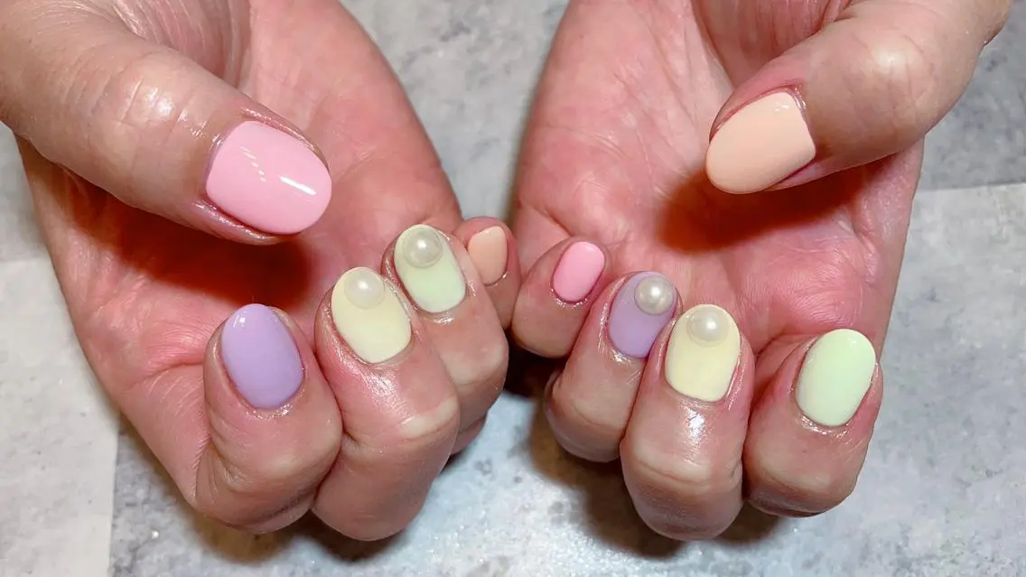 ネイル ハンドネイル nail salon ラピスラズリのネイルデザイン