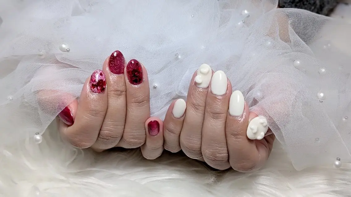 ネイル バレンタイン ハンドネイル m&pPrivate nailsalonのネイルデザイン
