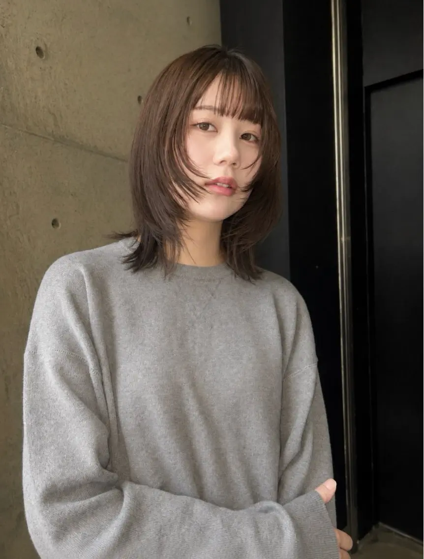 ミディアム nene 暖色/艶感カラー🥯のヘアスタイル