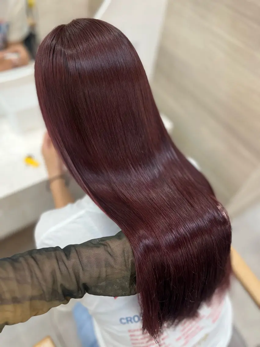 ロング カラー ブリーチ ブリーチなしカラー レッドカラー ヘアカラー トリートメント 🦋Yui🦋透明感 /ベージュ/Wカラーのヘアスタイル