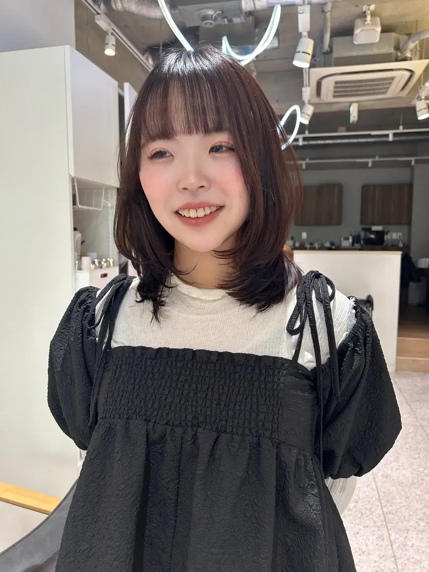 ミディアム カラー ヘアアレンジ カット トレンドレイヤー カット/mihoのヘアスタイル