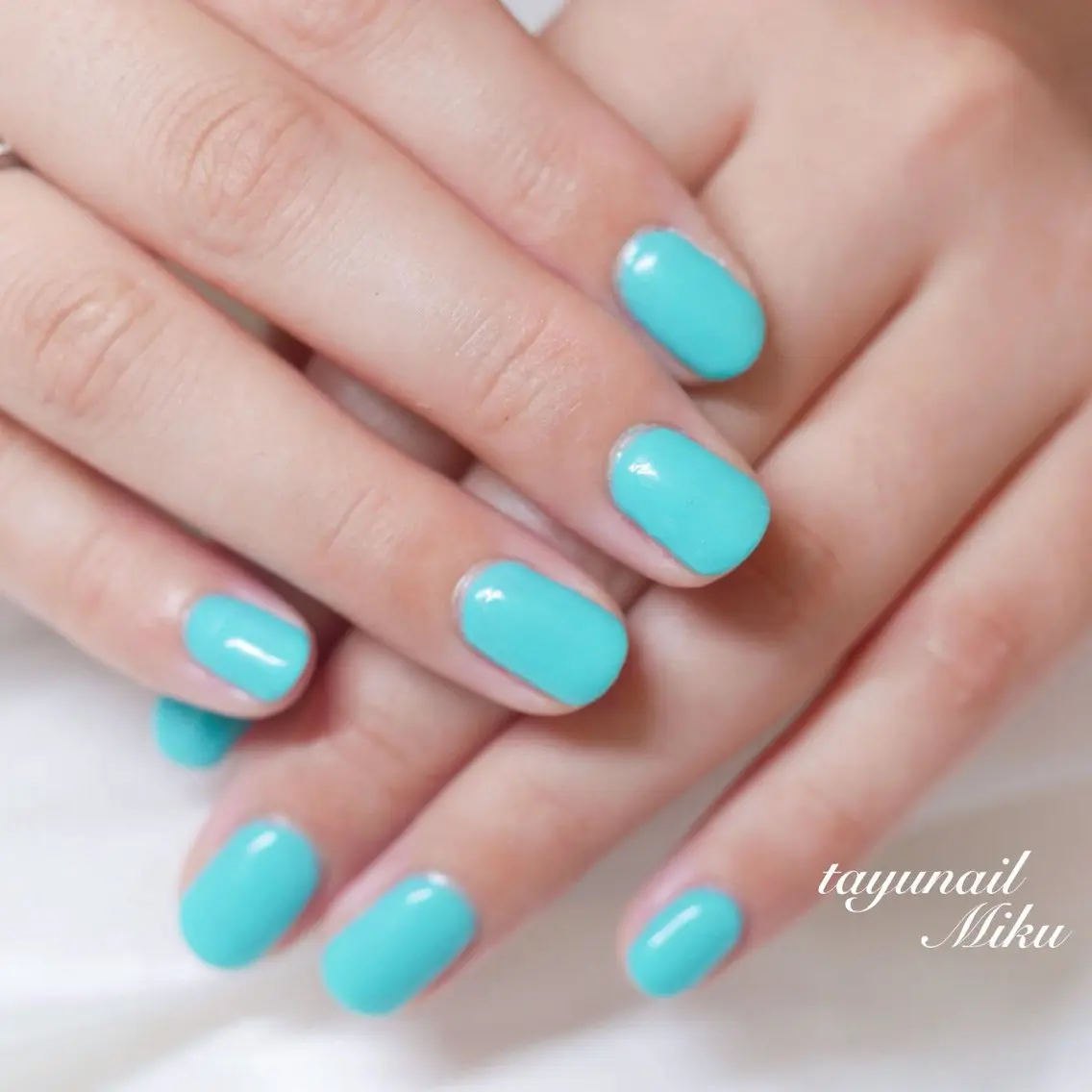 ネイル ジェルネイル グリーン パラジェル ハンドネイル ネイルサロン 【たゆnail】小中のネイルデザイン