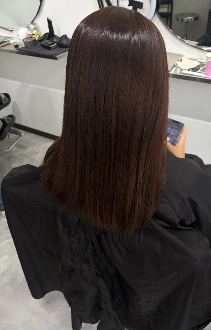 セミロング カラー ヘアカラー トリートメント ♡うる艶透明感 久留米 RAN🤍のヘアスタイル