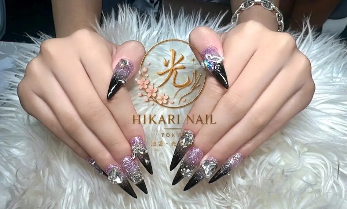 ネイル チークネイル 長さ出し フレンチネイル ガーリー ハート ハンドネイル HikariNail Ikebukuroのネイルデザイン