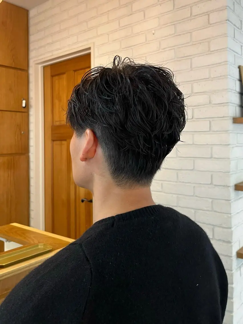 ショート パーマ メンズ カット パーマ 石井柚葉🌟 似合わせ/メンズのヘアスタイル