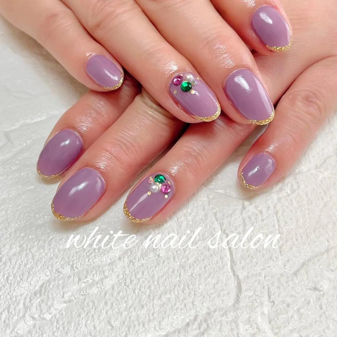 ネイル フットネイル ジェルネイル ハードジェル ラメ(グリッター) 持ち込み ハンドネイル white nail salonのネイルデザイン
