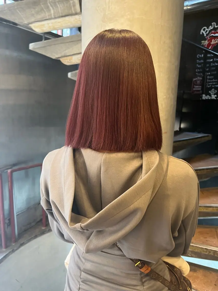 ミディアム ボブカット艶髪 矯正濱川響太のヘアスタイル