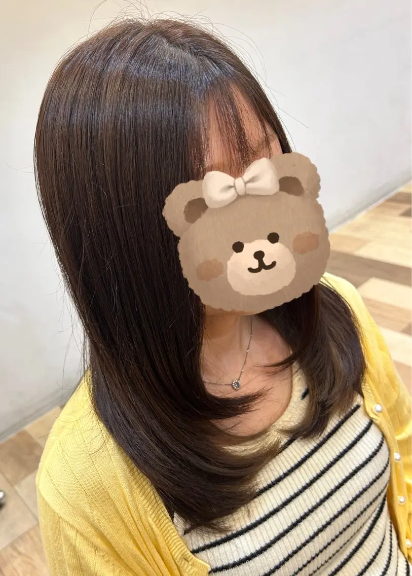 セミロング 顔まわりレイヤー レイヤーカット Dali 新さっぽろ Ricoのヘアスタイル