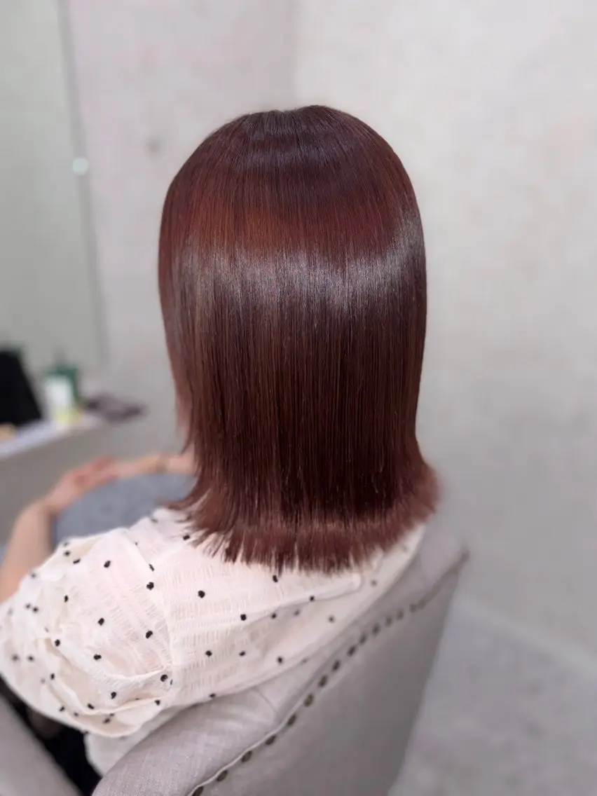 ミディアム カラー ブラウンカラー 粂田 美友のヘアスタイル