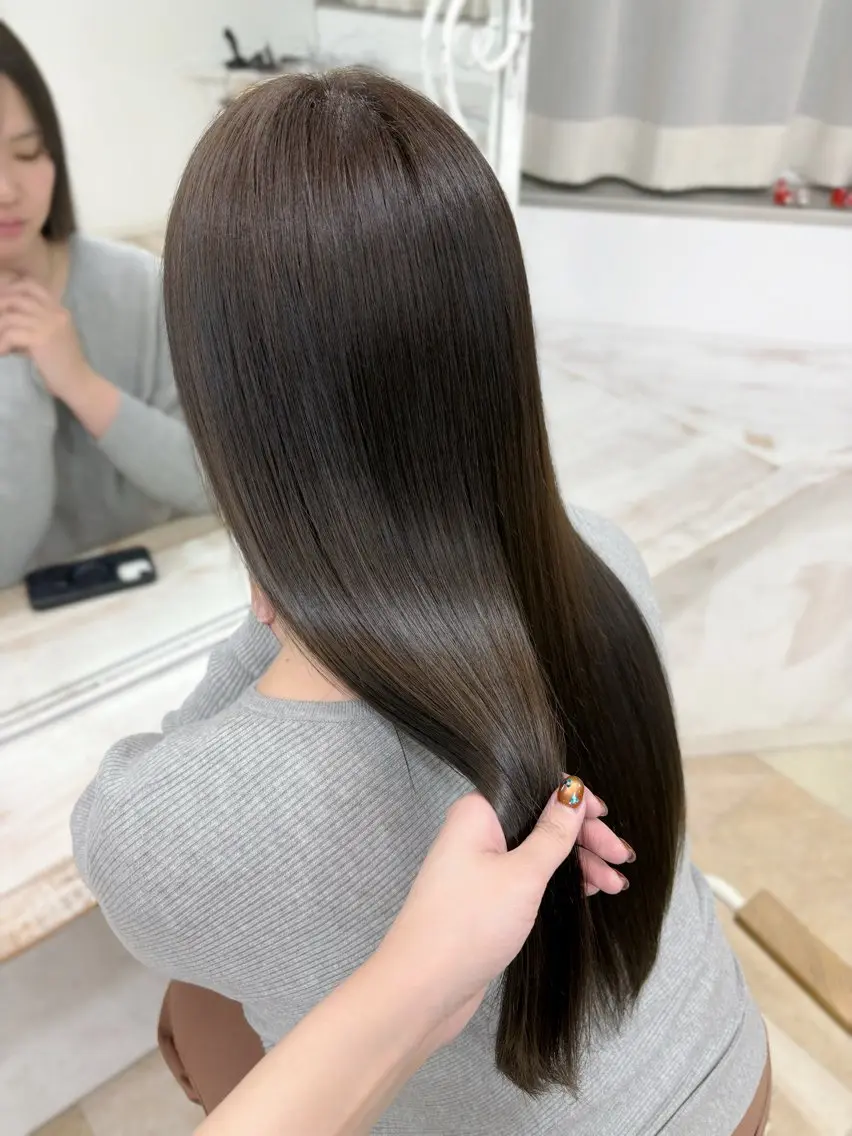 ロング カラー オリーブカラー 🫧あやね/カットモ デル/仙台美容室🫧のヘアスタイル