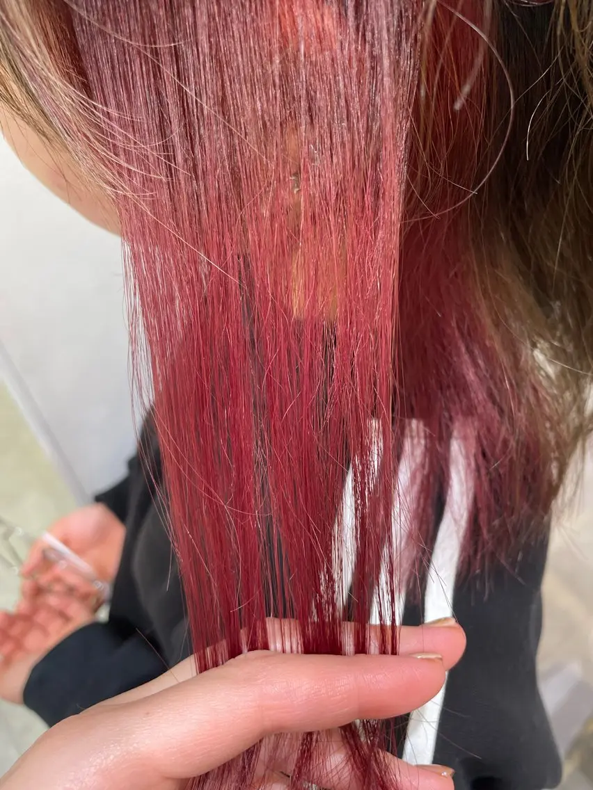 カラー ブリーチ ダブルカラー イヤリングカラー ピンクカラー 🪞ツヤ髪No1🪞 まなのヘアスタイル