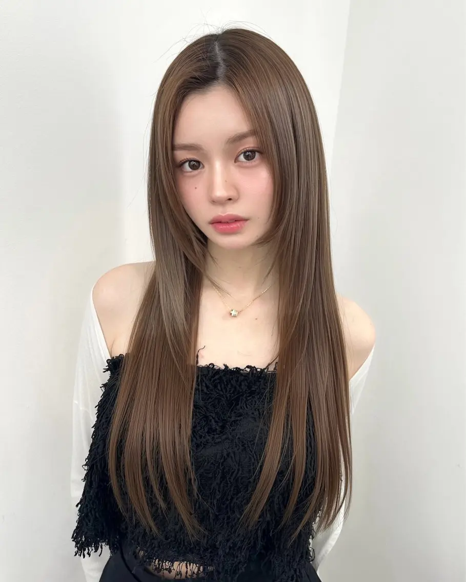 セミロング 顔周りカット 韓国風ヘア レイヤーカット カット ヘアカラー トリートメント ヘッドスパ ヘアセット 前髪顔まわりカット 🌈中村海聖のヘアスタイル