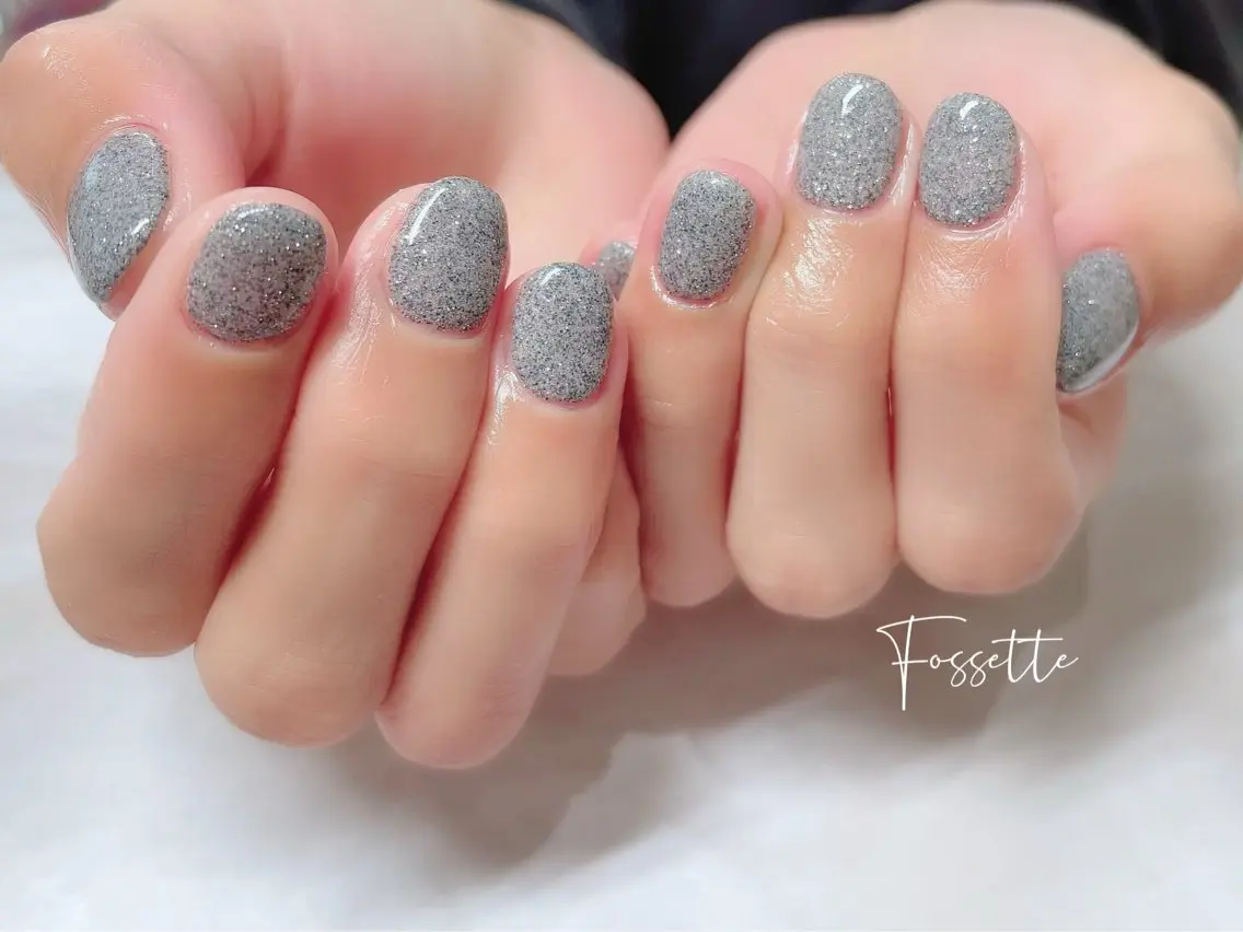 ネイル フラッシュネイル キラキラネイル ラメ(グリッター) ワンカラーネイル ショートネイル ハンドネイル nailsalon Fossetteのネイルデザイン