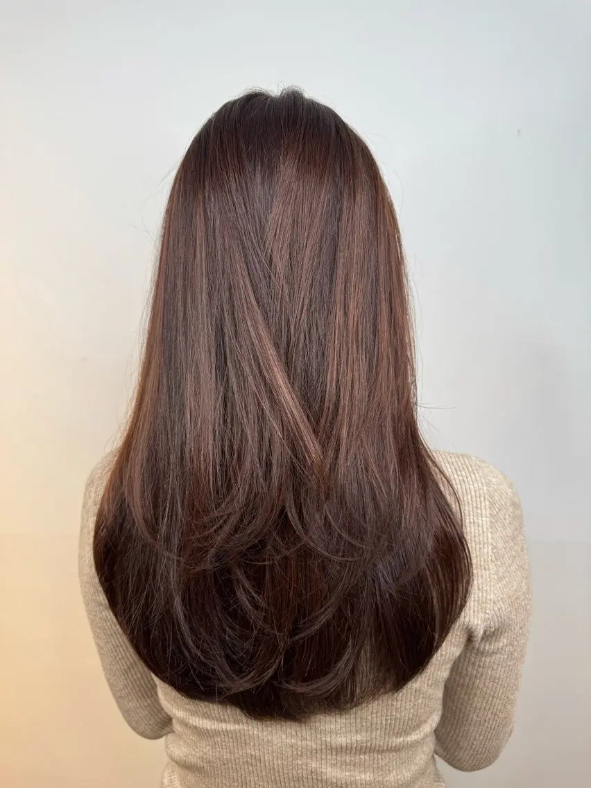 ロング ラベンダーベージュ 🧤ル ウ🧤のヘアスタイル